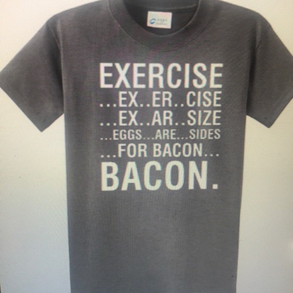 “BLUENOTES” Exercise and Bacon Ladies T Shirt. - Picture 1 of 9
